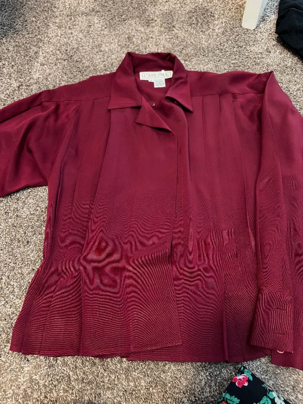 Vintage Carlisle Silk Blouse maroon